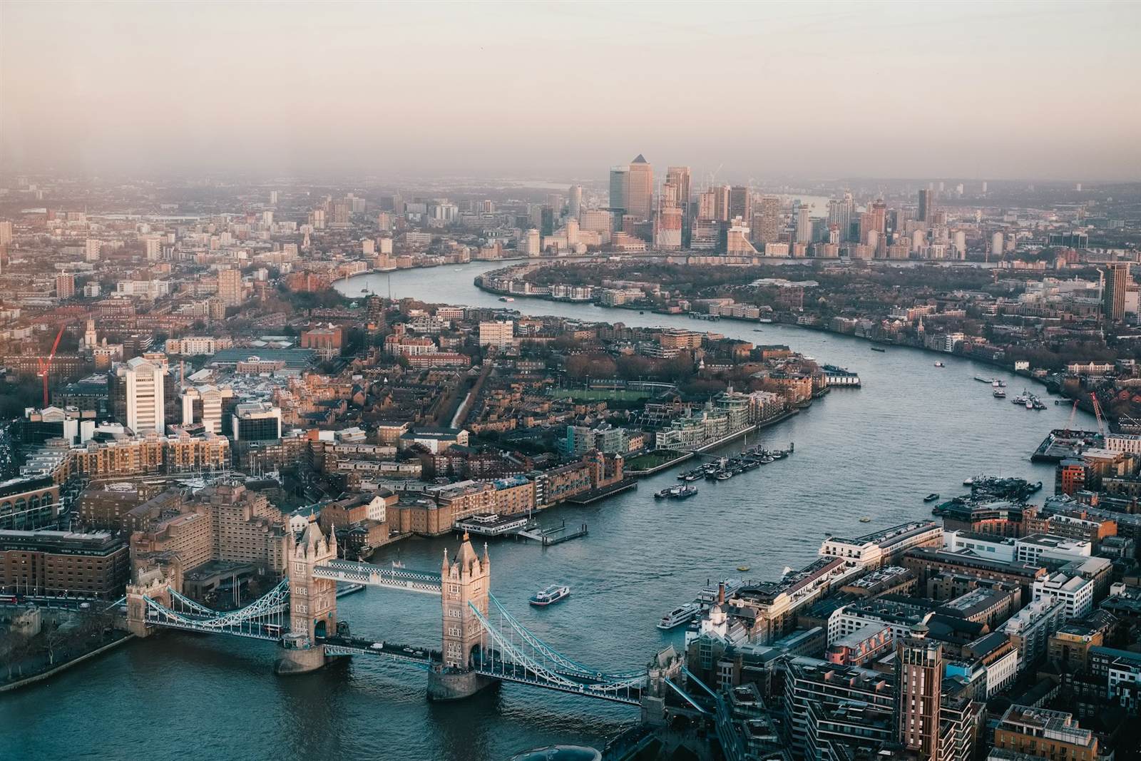London and the Thames from above